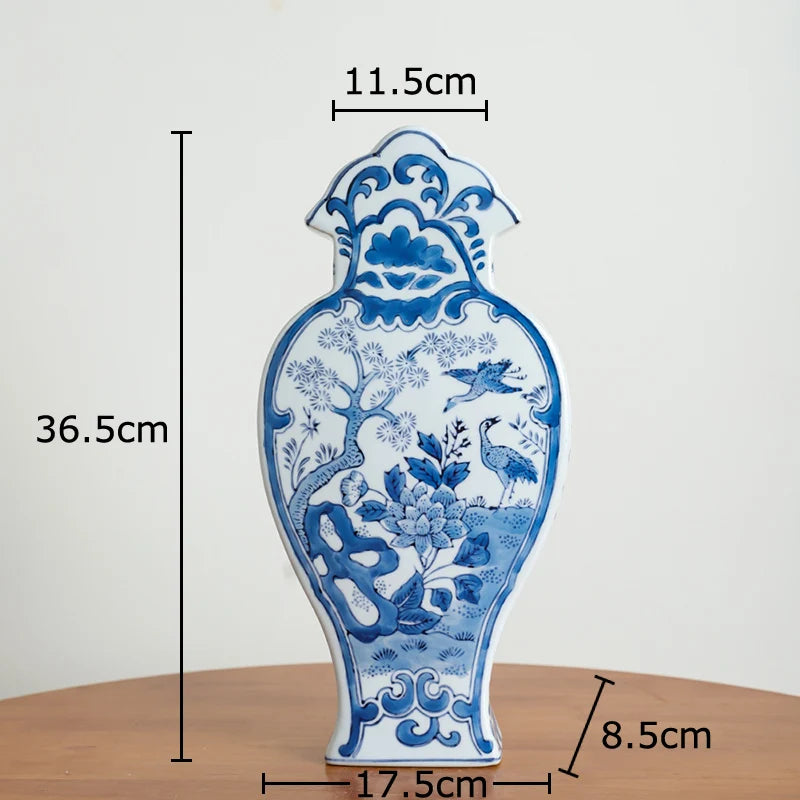 Blue and White Porcelain Vase Plant Pot Table Decoration Flowers Arrangement Multiple Styles Flower Vases Room Aesthetic Decor