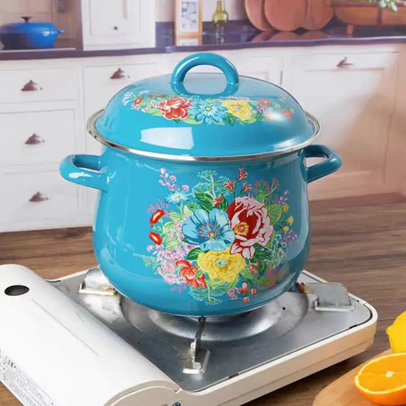 Enameled Pots and Pans  Stock Pot with Lid Household Kitchen Cookware Thickened Saucepan Soup Pot