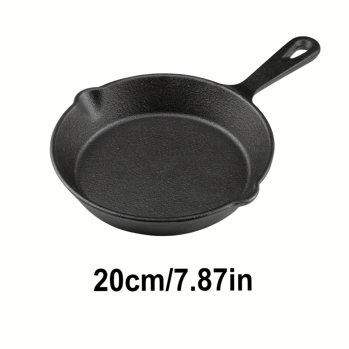 Kitchen Saute Fry Pan, Cast Iron Frying Pan with Heat-Resistant Handle, Pre-Seasoned Pan Cookware for Frying, Saute, Cooking