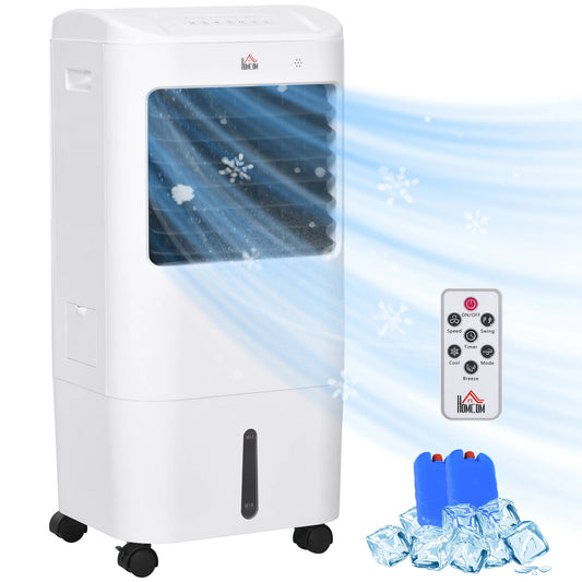 Homcom Portable Air Cooler 3 in 1 Remote Control 37X32X78 cm White