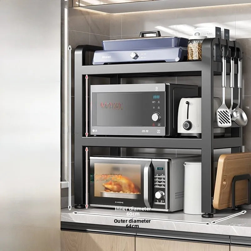 Kitchen Microwave Oven Ra Multi-Functional Home Countertop Rice Cooker Oven Storage Support Exble Organization elf