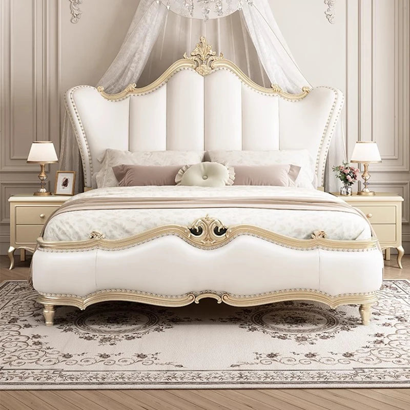 White Cream Bed Cloud Fashion Interior European Safe Sleeping Sun Floor Double Bed Ergonomic Camas De Casal Postmodern Furniture