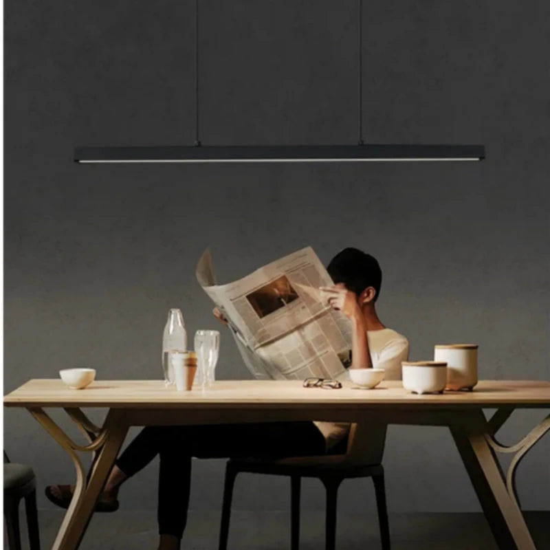 Nordic Simplicity Strip Led Pendant Lights for Dining Table Bar Kitchen Office Designer Chandelier Lamps Indoor Lighting Fixture
