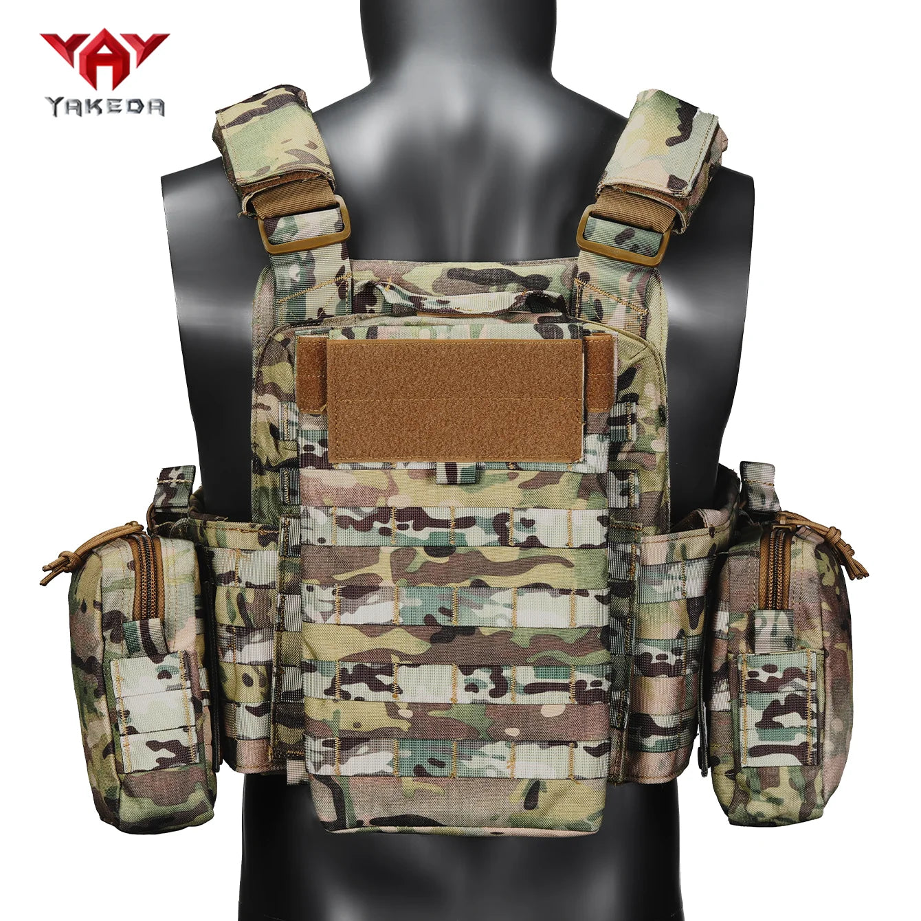 YAKEDA quick-release three-in-one equipment bag hunting vest with six-piece accessory set, detachable and expandable.