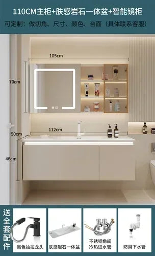 Washbasin Storage Bathroom Cabinets Mirror Wall Shelf Tool Drawer   Display Casa Arredo Room Furniture YY50BC