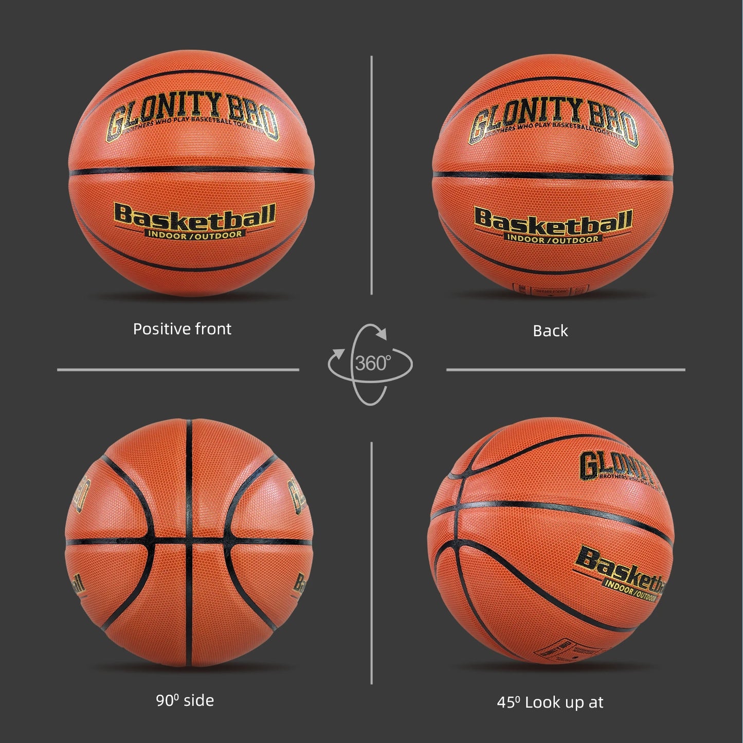 Customized Basketballs Wear-resistant In&Outdoor Size 7 6 5 Basketball Student Adults Team Sports Training Game Ball Gift Brown