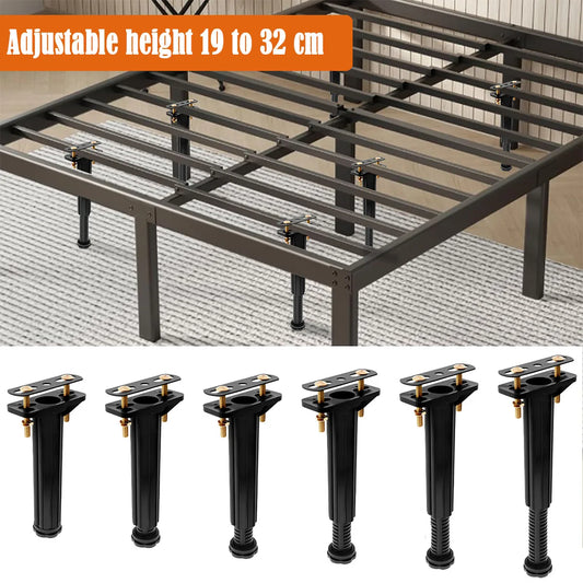 6Pcs Upgraded Telescopic Bed Beam Support Foot Adjustable Bed Bottom Load Bearing Bracket  Frame Centre Slats Support Leg