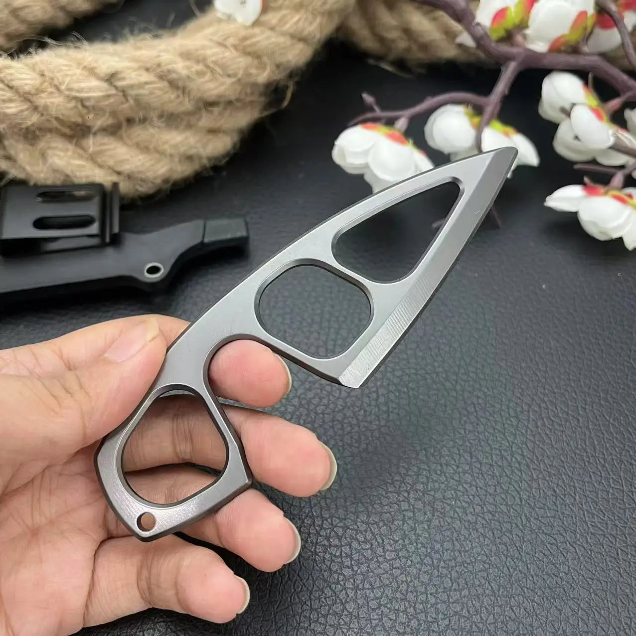 Everyday Carry Multi-purpose Hunting Knife All Steel Knives Tool with Secure Sheath for Hiking, Outdoor Adventure, Camping Gear