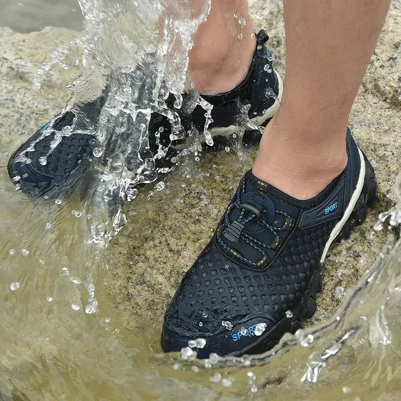 Men Trekking Hiking Shoes Aqua Shoes Breathable Mesh Water Sneakers Outdoor casual Climbing Shoe Elastic Soft Sport Footwear