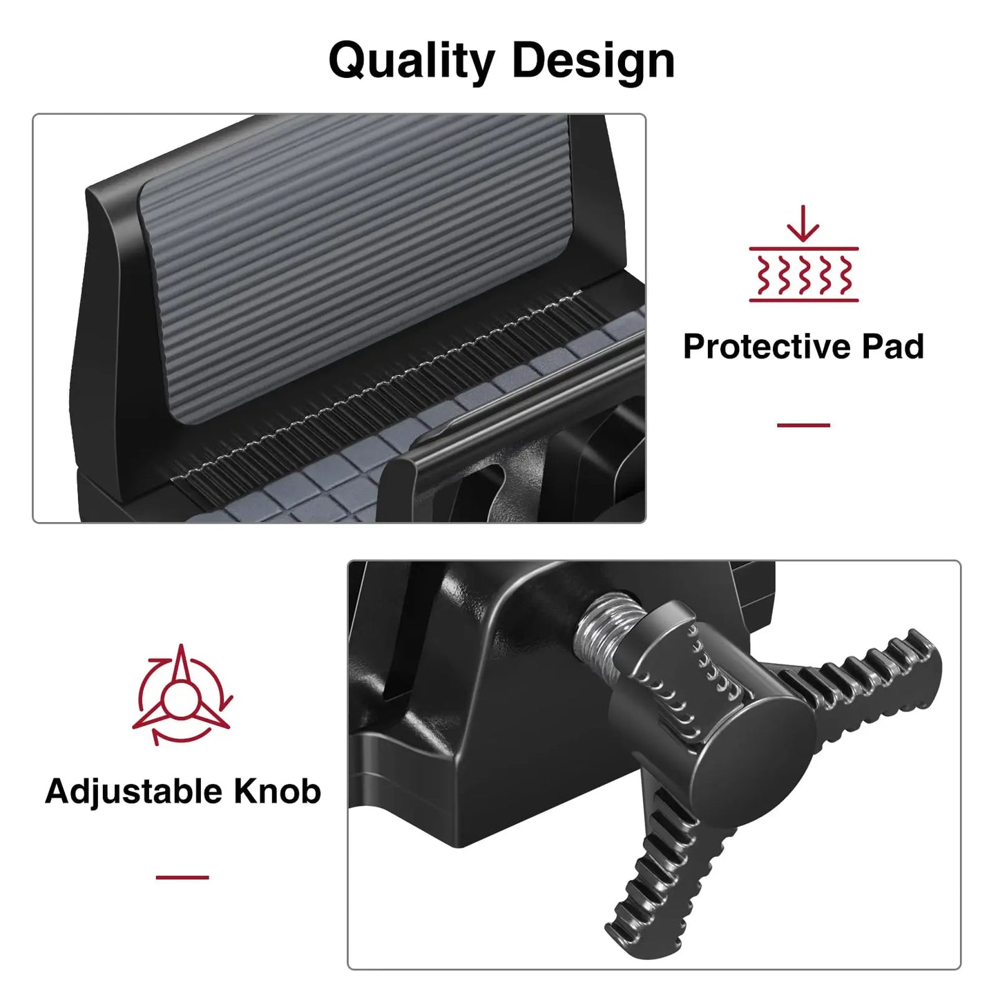 Universal Shooting Clamp Rest Lightweight Mount with 1/4" and 3/8" Screw Holeer Stand Head for Hunting Outdoor