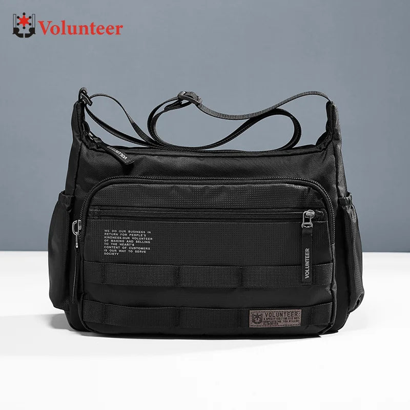 Volunteer Men's Crossbody Shoulder Bag Multipurpose Laptop Messenger Bag Casual Oxford Commuter Lightweight Sling Bags 1829-06