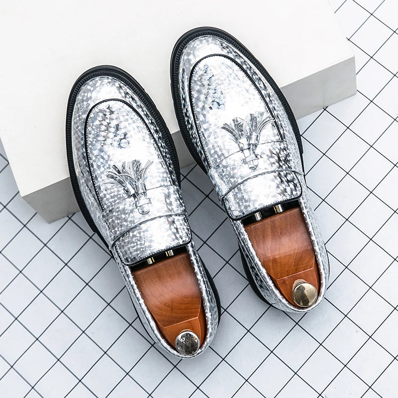 Stylish Leather Man Loafers Soft Thick Bottom Mens Casual Shoes Thick Sole Slip-on  Footwear Leisure Walk Business Dress Shoes