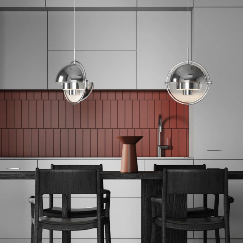 Modern Dining Table Chandeliers LED Polished Wrought Iron Adjustable Shape Hanging Lamps Living Room Bedroom Bedside Chandelier