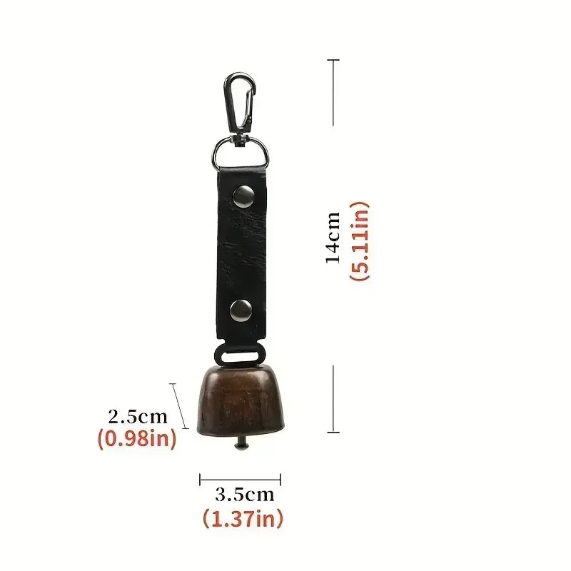 Outdoor Repellent Bear Bell Camping Retro PU Wind Chime Keychain Accessories Hiking Reminder Pet Pendant Bell for Fishing