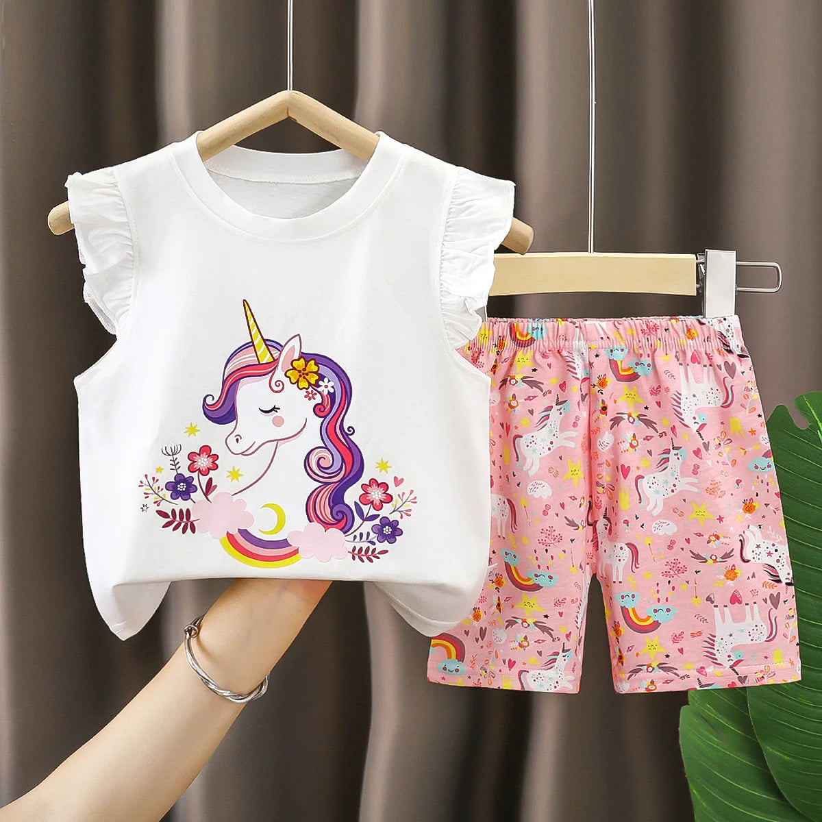 Baby Girls Clothes Sets for Kids T-shirt Tops+Short Pants Clothes Sets Toddler Girl Cute Printed Summer Infant Clothing Sets