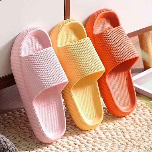 Women Eva Thick Platform Cloud Slippers Indoor Home Soft Sole Pillow Slides Sandals Woman 2025 Summer Non Slip Beach Flip Flops