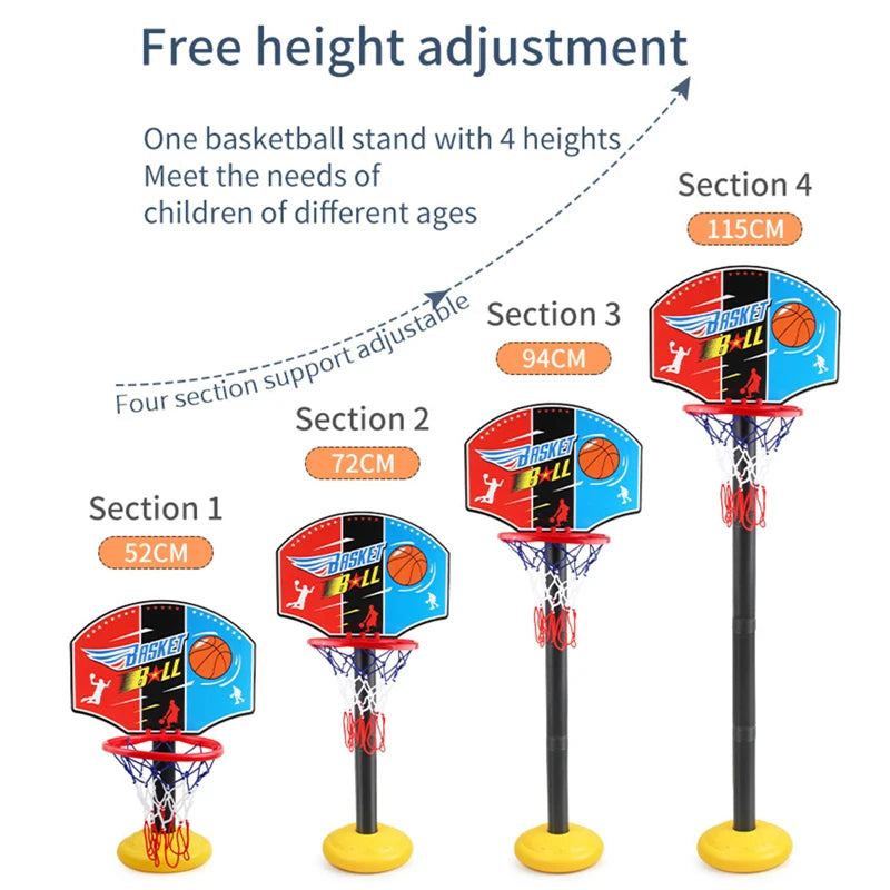 Toddler Adjustable Basketball Hoop 52-115CM Stand Rack for Kids Baby Outdoor Indoor Ball Sport Backboard Rim Shoot Children Toy