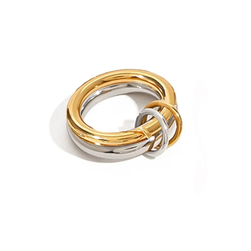 Multiple Layers Strand Loop Indext Finger Rings for Women Lead&nickle Free Stainless Steel Gold Plated Ring 2025 Charm Jewelry
