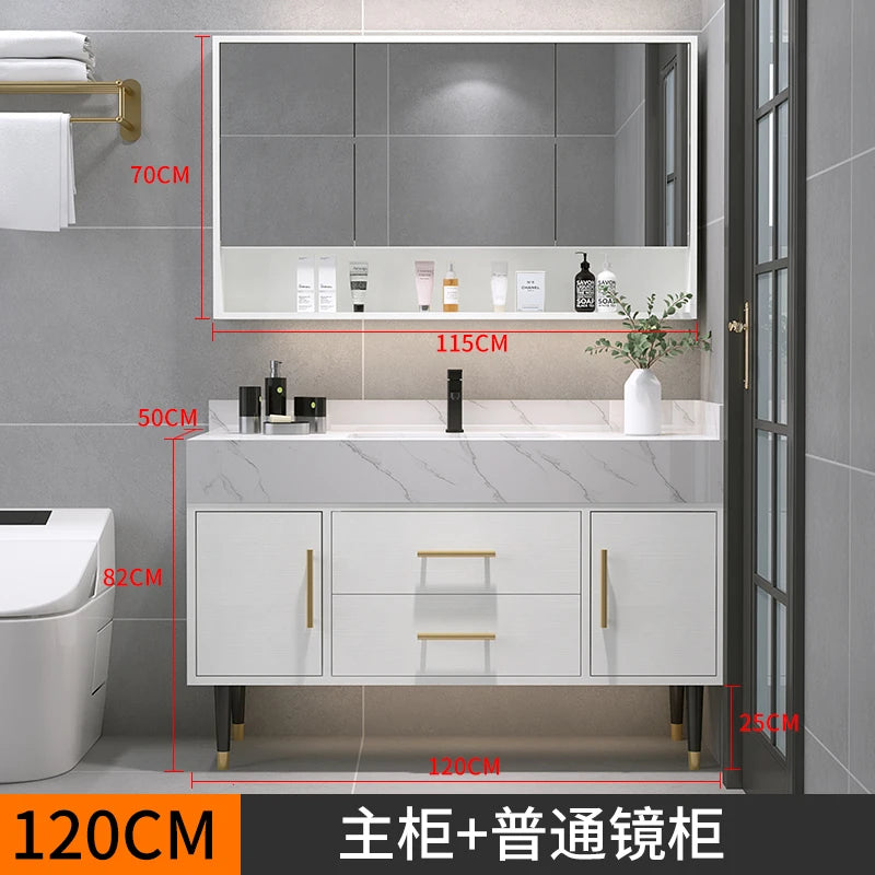 Bathroom Cabinet Washbasin Bathroom Combination Simple Household Toilet Furniture Solidbathroom Modern Vanity With Sink 24