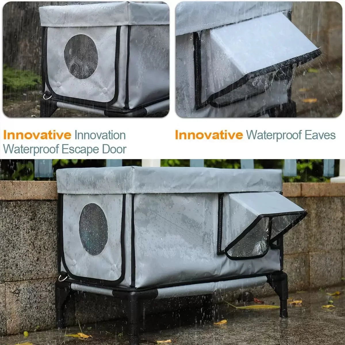 Waterproof Cat House Warm Heated Winter Cat House Insulated Outside Foldable Cats Nest Tent Sleeping Extra Large Warm Pet Room