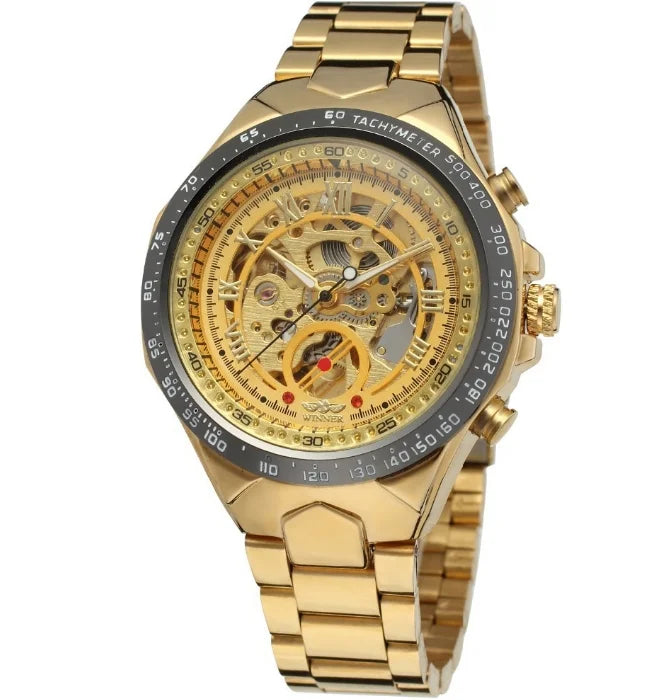 Men's watches hot selling 2025 new hollowed out men's fully automatic mechanical watch men's watch steel strap watch