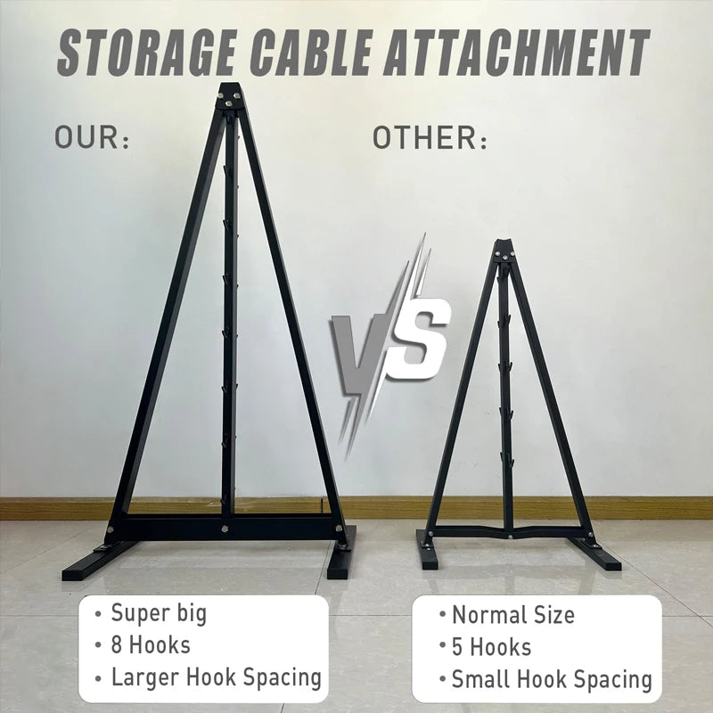 Gym Fitness LAT Pull Down Bar Storage Rack for Mag Grip - Heavy Duty A-Frame Stand for LAT Pulldown Attachments