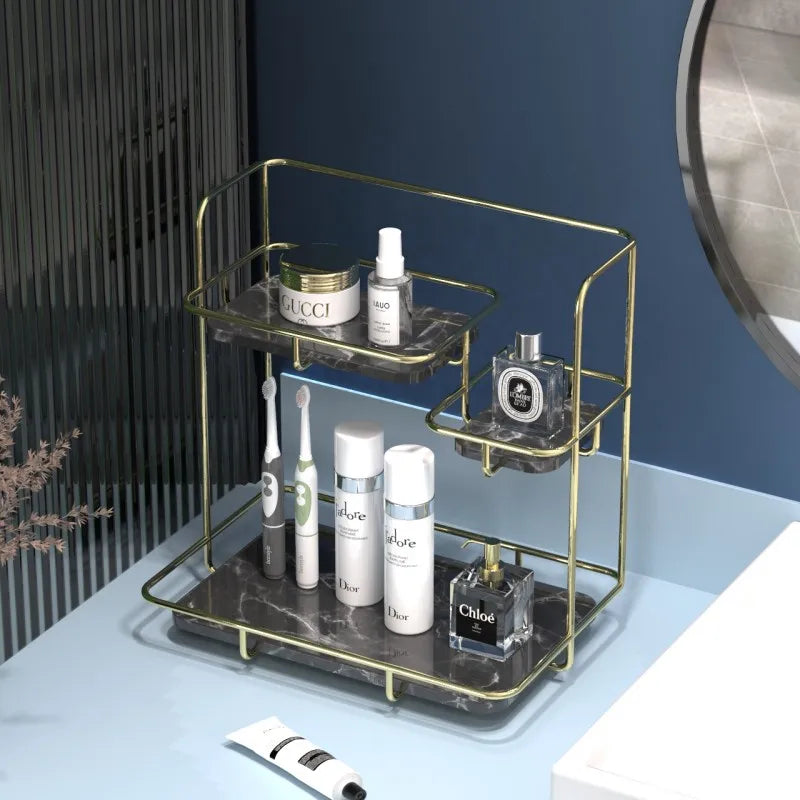 Bathroom Toiletries Counter Storage Shelf Bathroom Corner Shelf Bathroom Toothbrush Storage Shelf Cosmetics Organizer Shelf