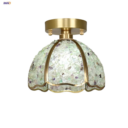 IWHD Home Lighting LED Ceiling Lights Dining Room Aisle Corridor Nordic Modern Glass Crystal Ceiling Lamp Luminaires Plafonnier