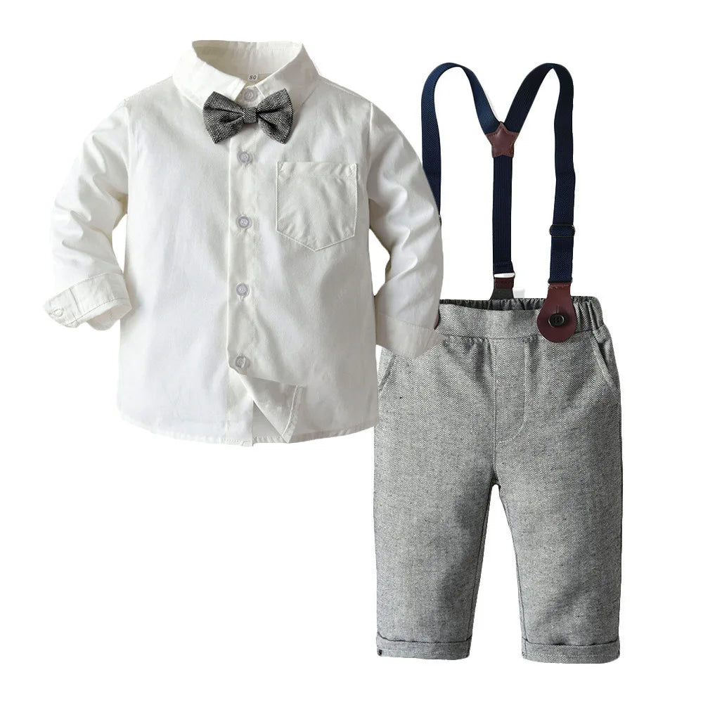 Baby Boy Clothes Set Bow Shirt+Vest Outwear+Pant 3PCS Infant Toddler Child Long Sleeve Suit Party Birthday Baby Clothes 0-7Y