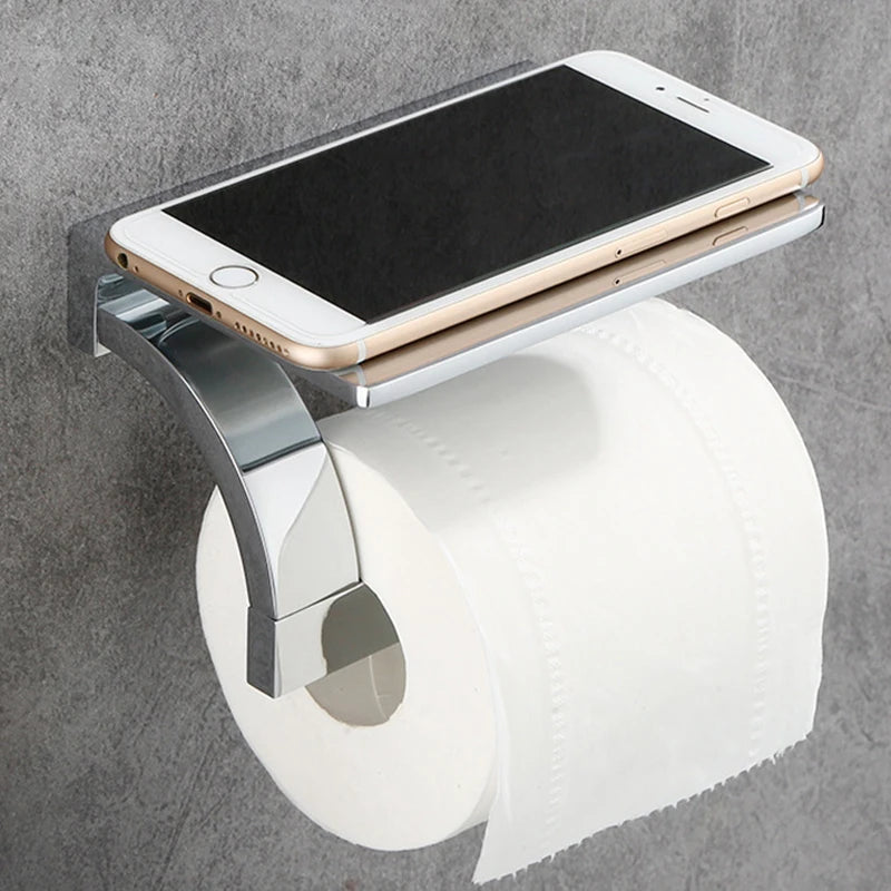 Bathroom Toilet Paper Holder High Quality Solid Brass Luxury Bright Chrome Paper Towel Dispenser Wall Mounted Toilet Accessories