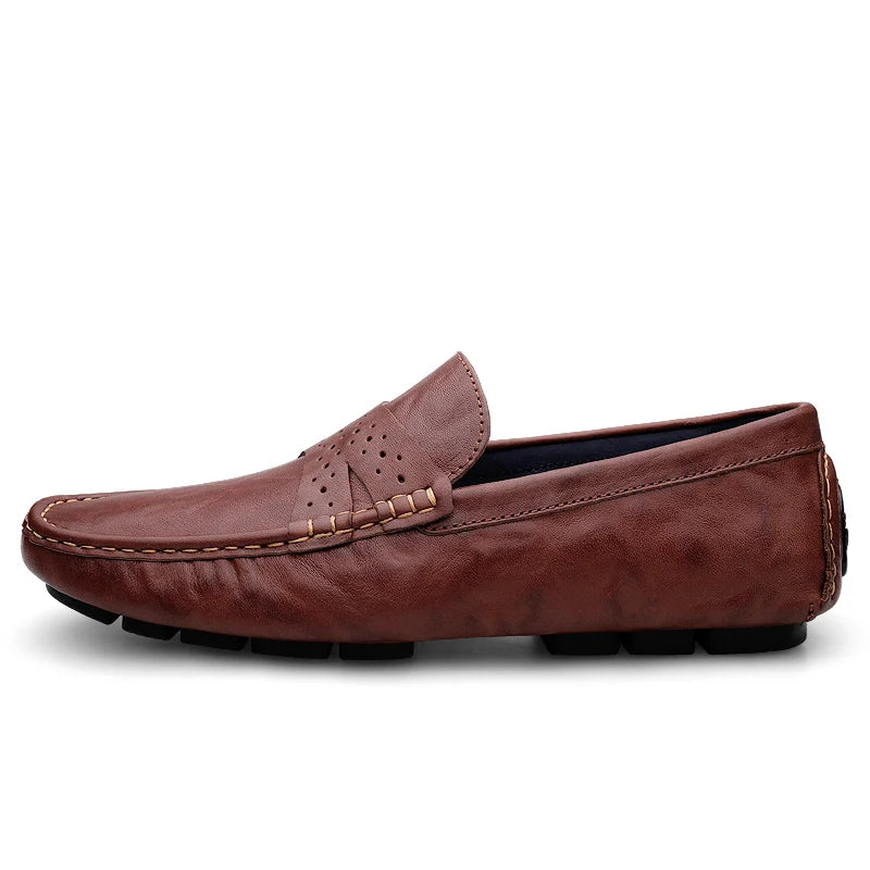Genuine Leather Mens Slip on Shoes New Arrival Mens Loafers Handmade Male Comfortable Driving Footwear High Quality Men's Shoes