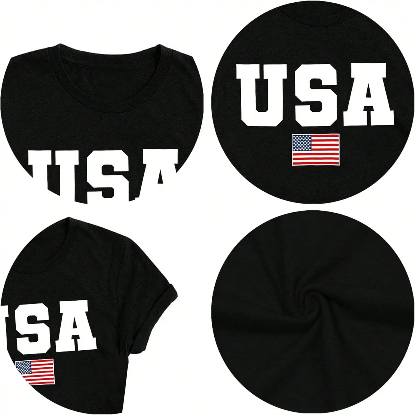 American Flag Shirts For Women 4th Of July Tops USA Print T Shirt  Proud T-Shirt Comfort Neck Short Casual Short Sleeve American