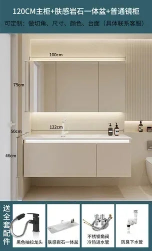 Washbasin Storage Bathroom Cabinets Mirror Wall Shelf Tool Drawer   Display Casa Arredo Room Furniture YY50BC