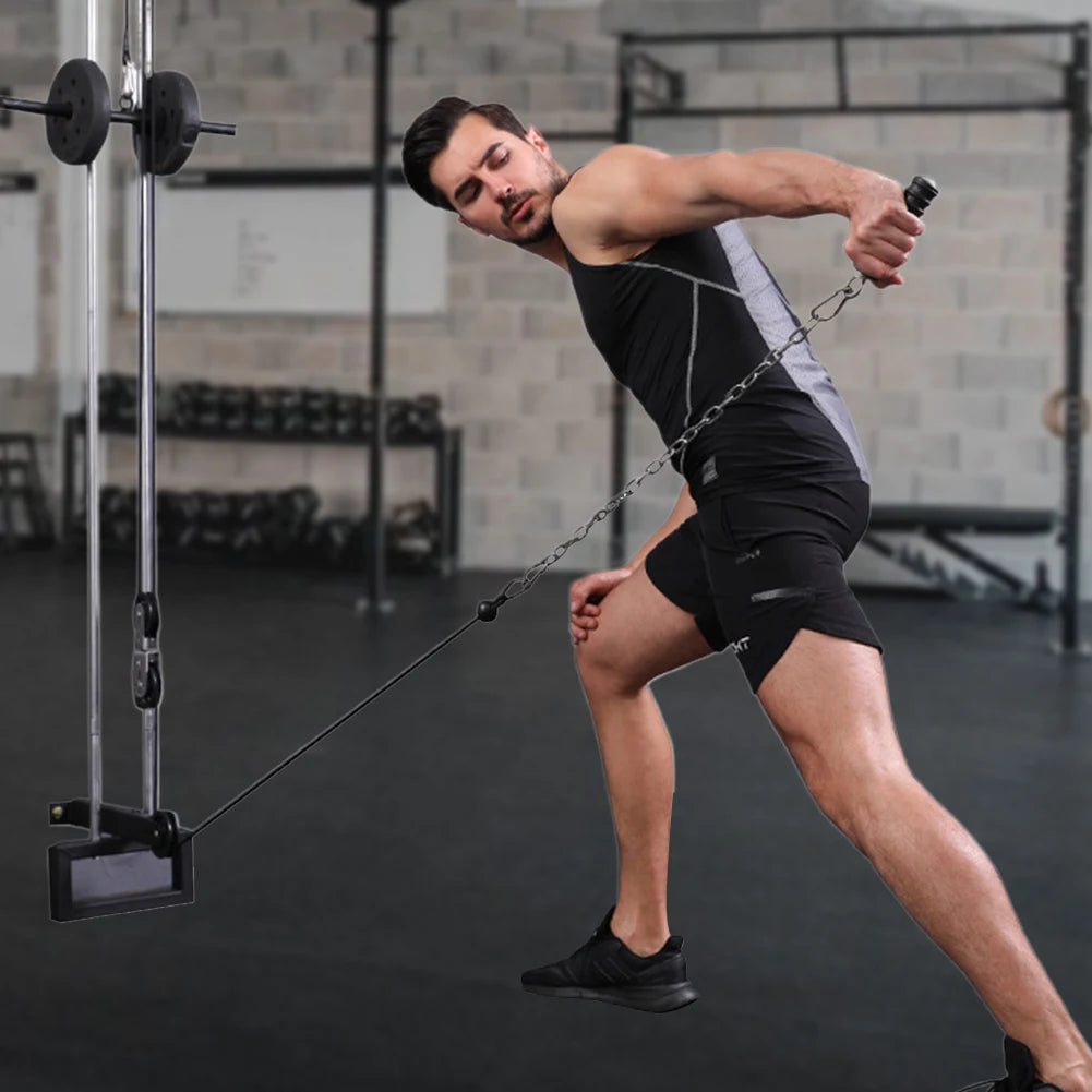 Push Down Single Gym Handle Fitness Pull Down Heavy Exercise Hand Grip Heavy Duty Exercise Handle for Cable Machine Pulleys