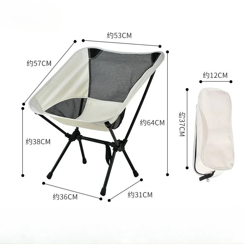 Portable Chair Folding Ultralight Oxford Fabric Moon Chair Camping Beach Fishing Chairs Picnic Hiking Garden Outdoor Furniture