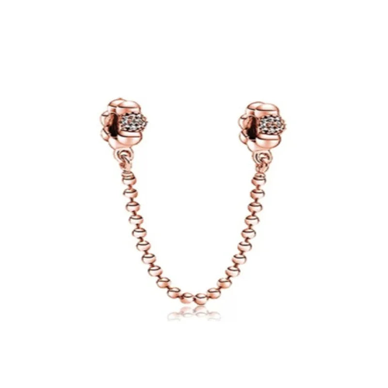 New 925 Silver Horseshoe Clover Star Cat Charm True eyes Pendant Safety Chain Bead Fit Original Bracelet Jewellery Gift dragon