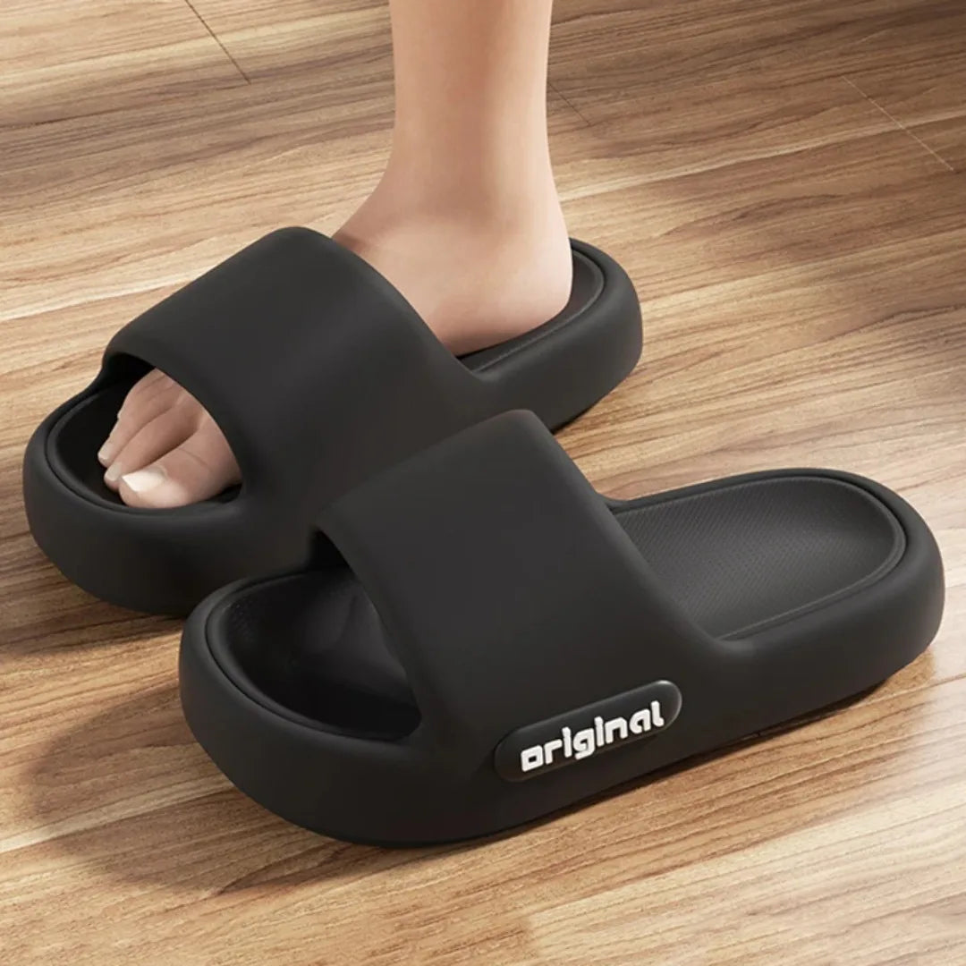 2025 Summer Platform Cloud Slippers Women Comfy Solid Color Soft Sole EVA Pillow Slides Woman Couple Non Slip Beach Flip Flops