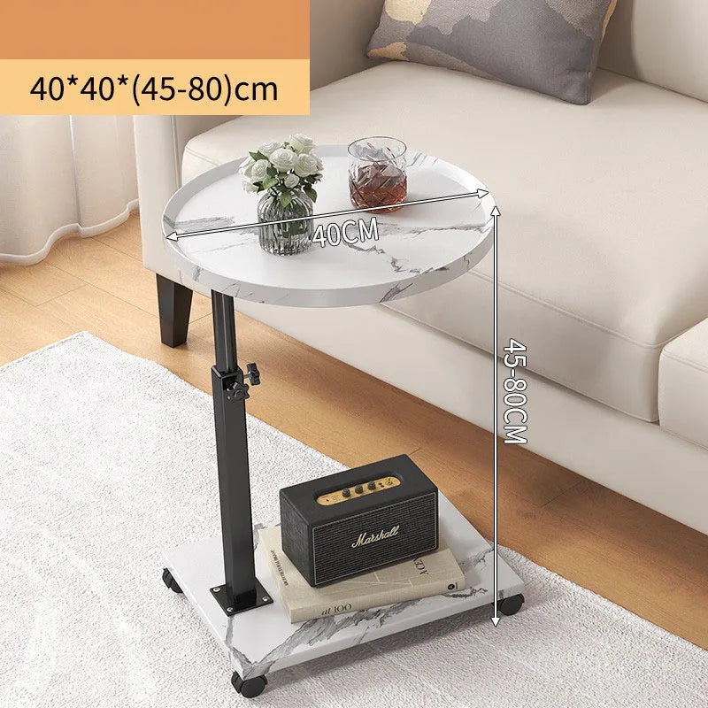 Side Table for Living Room, Bedroom Bedside TableMobile Coffee Table, C-shaped Sofa Side Cabinet, Simple Small Square Table