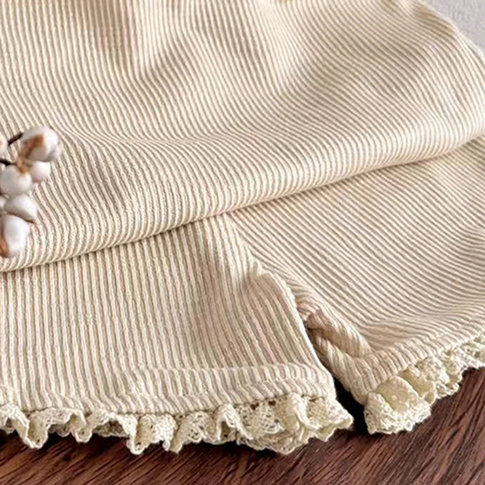Baby Girl Ruffles Sleeveless Vest Shorts Two Piece Set Children Summer Casual Outfit Lightweight Toddler Clothes 2025