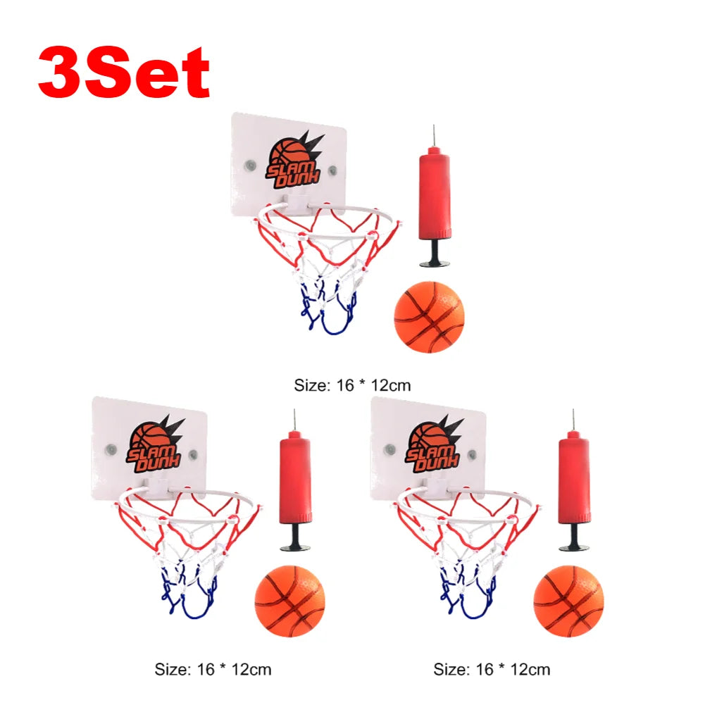1-5Set Mini Basketball Hoop Set With Ball And Inflatable Kids Funny Game Home Sports Wall Hanging Basket Pump For Indoor Outdoor