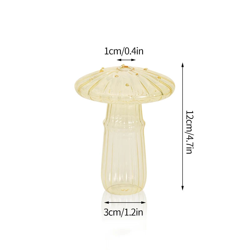 Creative Mushroom Plant Glass Vase Modern Decorative Vases Room Vase Plants Plant Glass Bud Vases Living Room Decoration