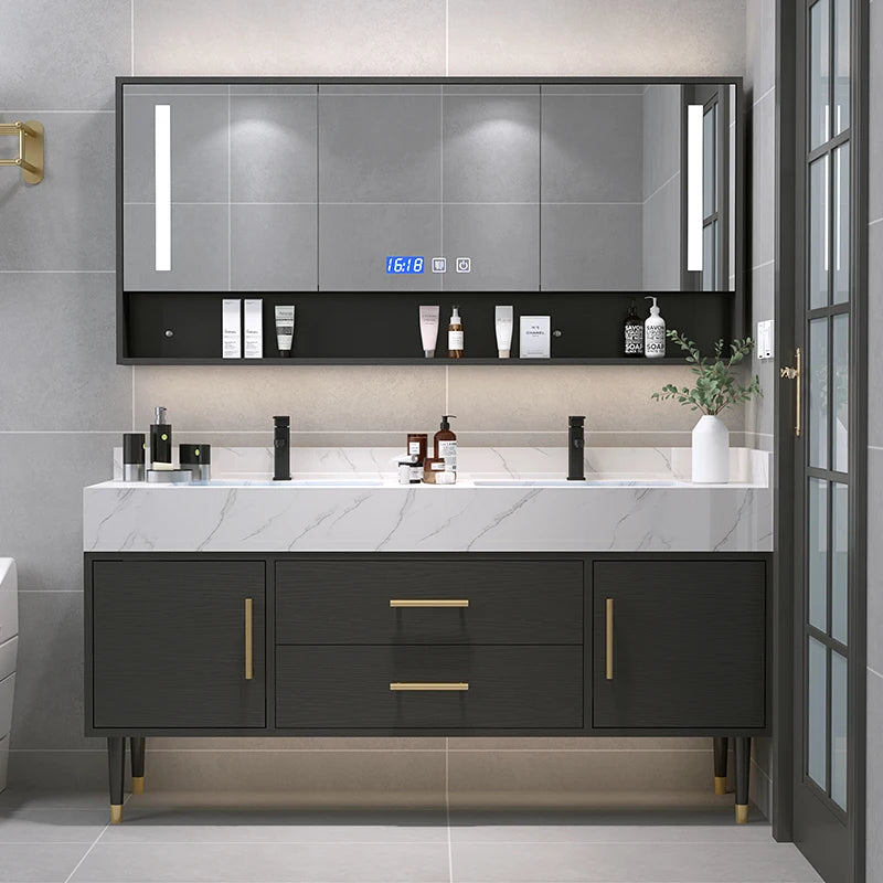 Bathroom Cabinet Washbasin Bathroom Combination Simple Household Toilet Furniture Solidbathroom Modern Vanity With Sink 24