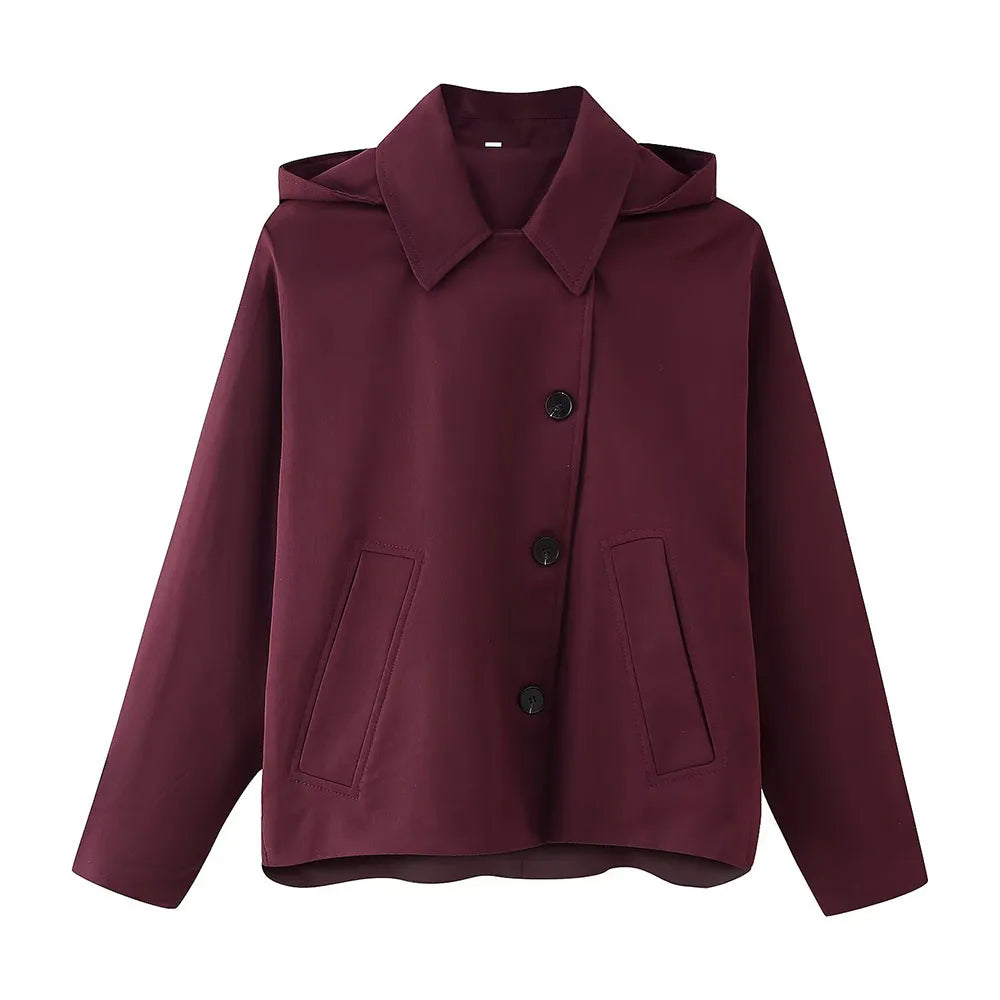 2025 New Women's Clothing European and American Style Design Versatile Fashion Casual Solid Color Short Coat