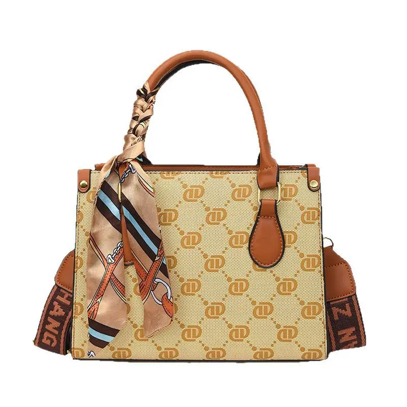 High - End Printed Handbags for Women, Fashionable Single - Shoulder Bags with Wide Shoulder Straps, Commuting Bags