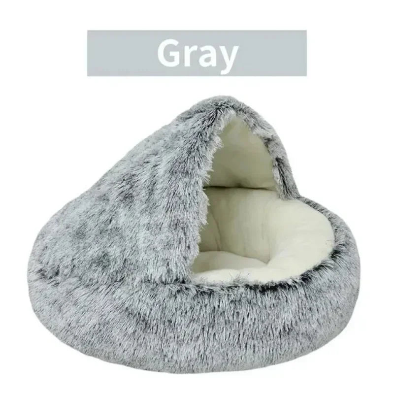 Semi Enclosed Pet Sleep Bags Long Round Cat Cushion Soft Plush 2 In 1 Warms Cats Beds Simple Comfort Warm Puppy Sleeping Nest