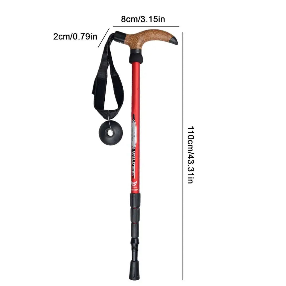 Trekking Poles Hiking Stick Telescopic Mountaineering Gear For Backpacking Mountain Climbing Camping Snowshoeing Skiing