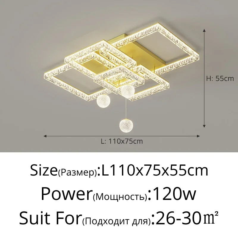 Home Decoration Chandelier Modern Light Luxury LED Ceiling Lamp For Living Room Bedroom Home Decor Indoor Lighting Light Fixture