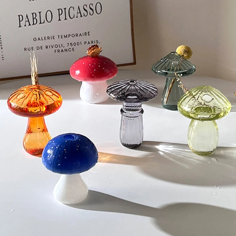 Creative Mushroom Plant Glass Vase Modern Decorative Vases Room Vase Plants Plant Glass Bud Vases Living Room Decoration