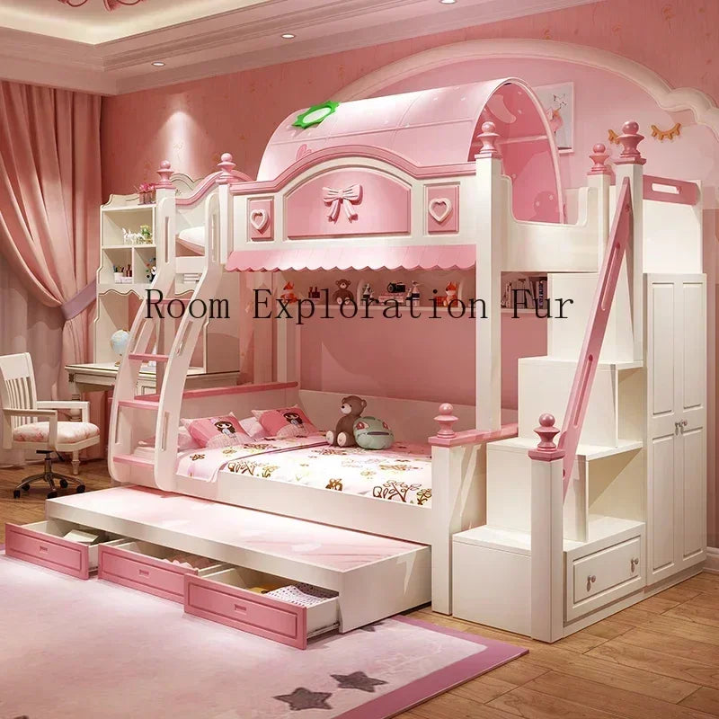 Child Hut Bed Wooden Mother Kids Girl Children's Comforters Baby Things Family Bassinets Low Loft Pink Newborn Playpens Bunk Boy