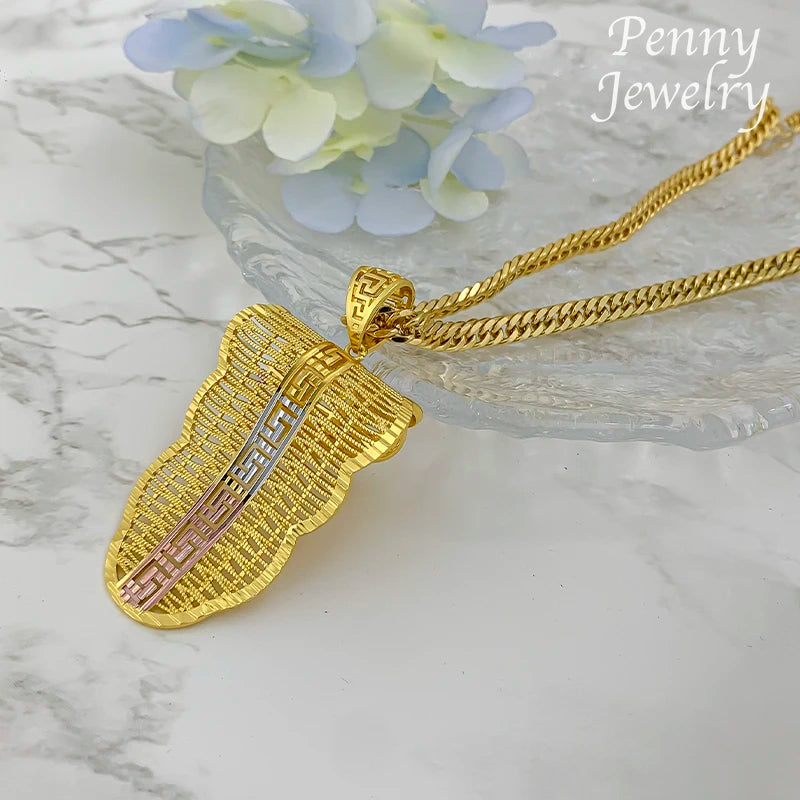 Special Irregular Gold Plated Jewelry Set for Women 2Pcs Golden Jewellery Necklace Earrings African Bridal Party Wedding Gifts